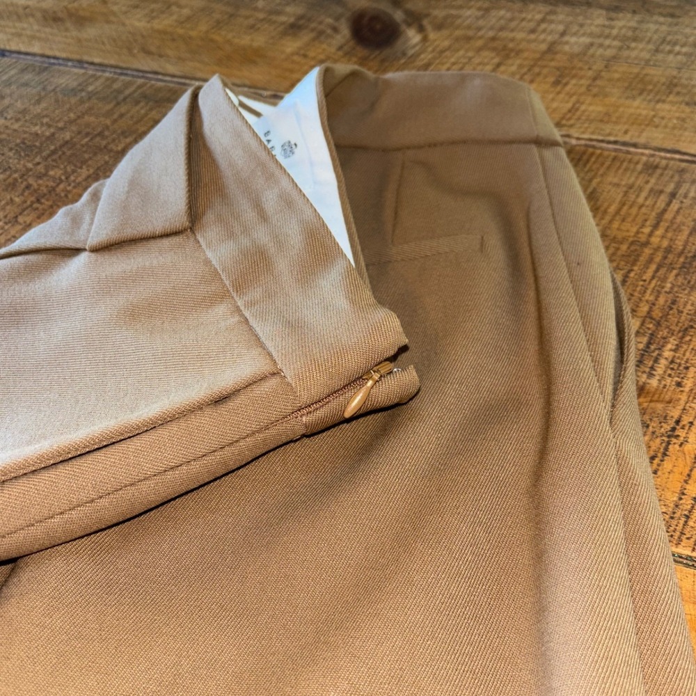 Aritzia Babaton Womens Camel Brown Overlap Wool Wide Leg Dress Pants Size 2 - Picture 8 of 15